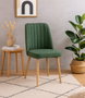 Hanah Home Silla Escandinava Stormi Pino Atlántico y Verde, Estilo Moderno y Cómodo, Tapizado Lino 100%, Tablero Melamina 18mm